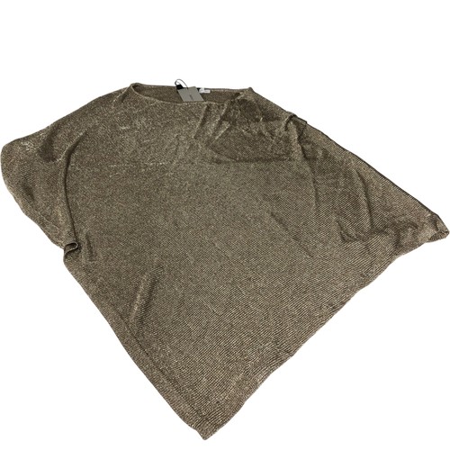 Gold metallic cowl poncho top - gold,