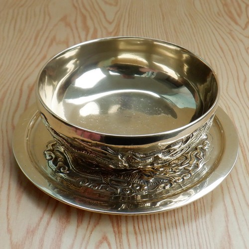 Vintage brass dragon - vintage, bowl