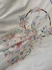 Huge Hand Embroidered Peacock