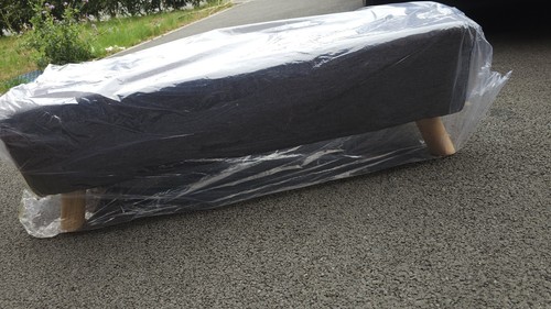 Grey fabric rectangular - grey,
