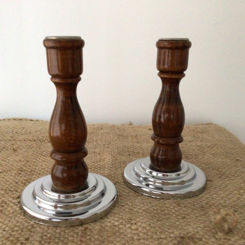 Art deco candleholders oak - art, ,oak