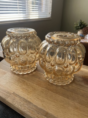 Vintage amber glass - glass, bubble