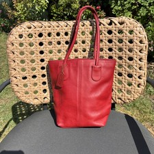 Vintage Coach Mini Dinky Tote Bag Leather Red 7304 Shopper Handbag