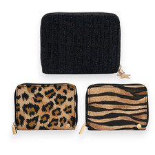 Womens Purse Zip Around Wallet with Card & Coin Holder, Animal & Sparkly Design