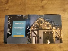 960 Timer LED Icicle Lights Warm White Mains Powered Outdoor Christmas Lights