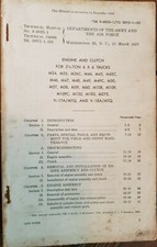 TM9-8023-1 Engine Clutch M34 Rio truck M35 to M60 Technical book US Army postwar