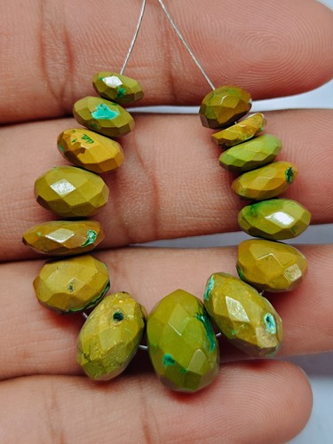 Turquoise faceted rondelle - turquoise,