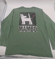 Mambo Long Sleeved T-shirt Dog Green Size Large Y2K Surfwear Vintage