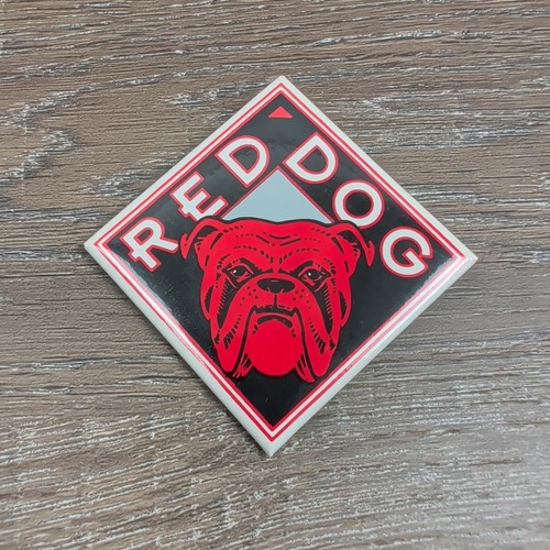 Red dog beer bulldog pin - red,