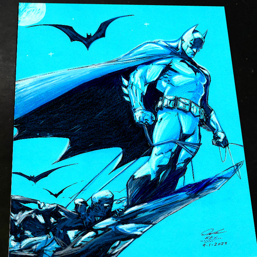 Batman art print signed 5x11 - art, 8.5x11