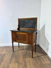 Edwardian Oak Washstand with Marble Top