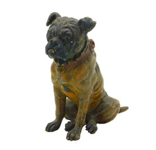 Victorian Cold Painted Cast Vienna Bronze Bulldog Figure Ornament Antique c1860