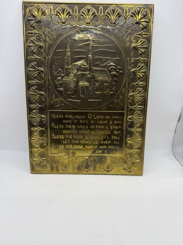 Vintage brass wall plaque - brass,