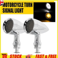 Chrome Motorcycle Turn Signals Light Fit Fatboy FLSTF/Rocker C FXCWC LED Blinker
