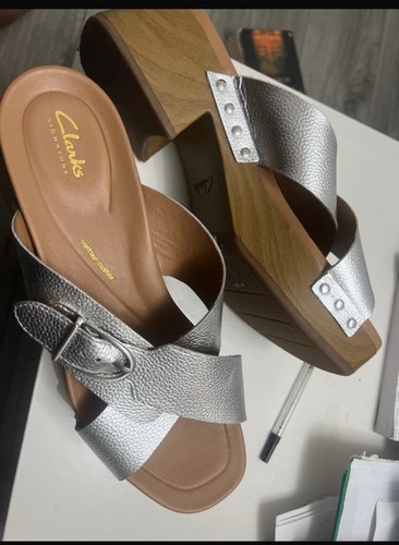 Clark silver slippers size - clark’s,