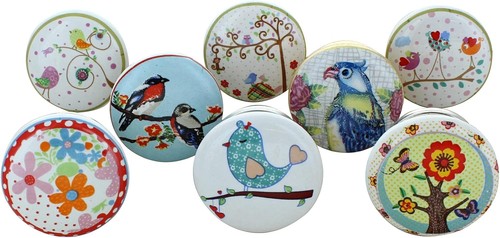 Garden birds floral assorted - birds,
