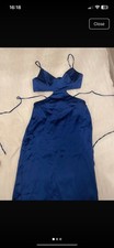 Zara Blue Satin Cut Out Midi