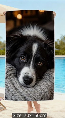 Microfibre border collie print - microfibre,