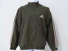 Adidas Original Retro Green and Cream Striped Jacket Unisex Mens Ladies
