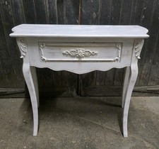 Vintage French White Painted Hall Table Console Table
