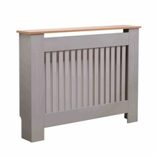 NEW! Medium Grey Wooden Slatted Grill Radiator Cover MDF Cabinet
