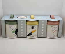 Playful Pets Containers Set of 3 Dog Tins Kitchen Dog Treats Storage Boxes New