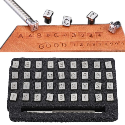 36pcs leather number stamping - leather,