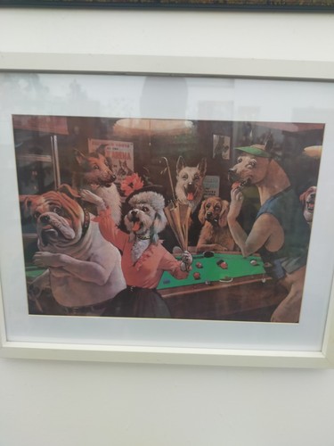 Framed print dogs playing - print,