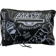 Balenciaga Women's Graffiti Clutch Bag Black