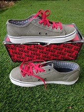 Grey Vintage Vans (Red Laces)