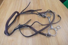 Jeffries ex-full brown leather bridle with Korsteel 3-ring bit, 5 1/2ins (MO)