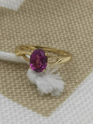 Rubellite colour quartz ring - colour,
