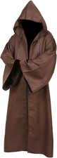 Adult Jedi Costume 4PCS SW Obi Wan Hooded Robe Cloak Kenobi Top Pant Belt Cospla