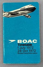 BOAC AIRLINE TIMETABLE JULY -