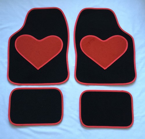Black car mats red - black,