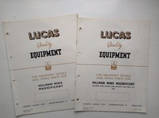 Hillman Minx Magnificent Lucas Parts Catalogues 1950