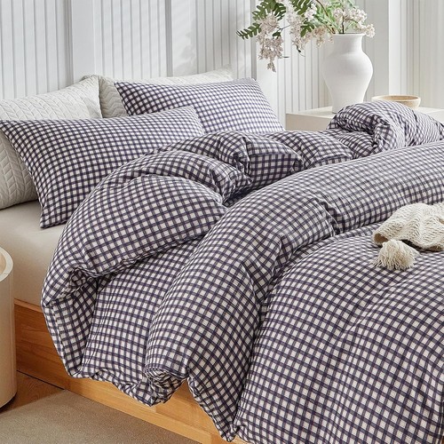 Gingham king duvet cover - gingham,