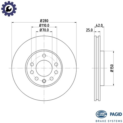 Brake disc 8dd 355 - 2x,