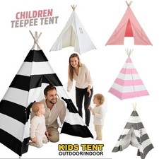Kids Teepee Tent Large Canvas Family Indoor Outdoor Child Camping Tents House