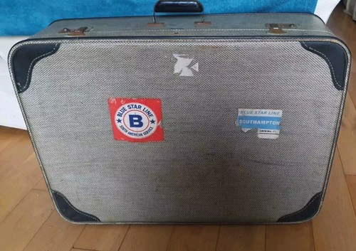 Vintage suitcase blue star - blue,