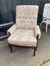 Button High Back Armchair Pink
