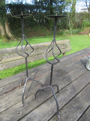 Vintage pair wrought iron - pair,
