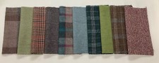 100% PURE WOOL Check/H/bone 10 Large Fabric Pieces,Remnant,Patchwork 25x25cm (A)