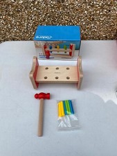 J'adore Boxed Wooden, Hammer Bench Toy Playset - Approx.-18 x 11cm -