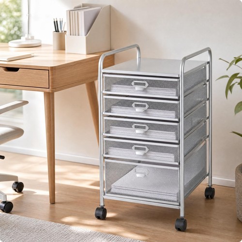 Metal filing trolley with - trolley, 5