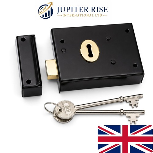 Rim lock deadlock black - lock,