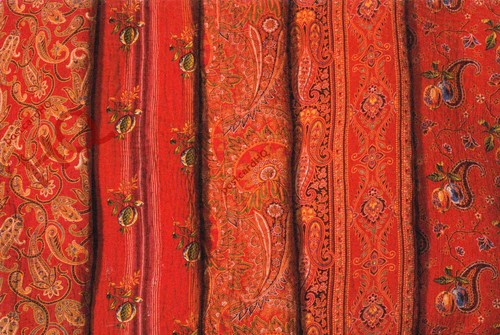 Picture postcard red paisley - postcard__red,