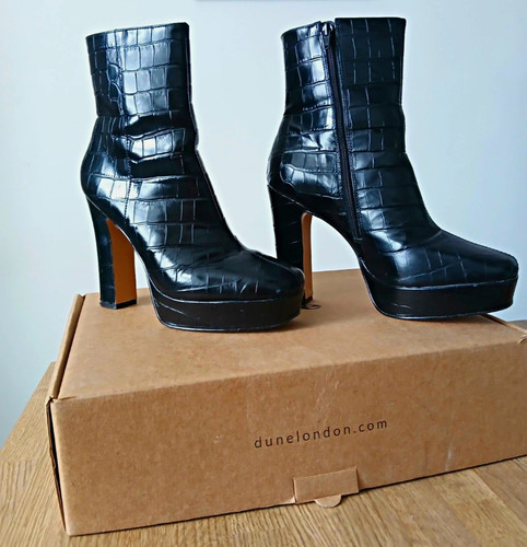 Dune london olympic black croc - black,