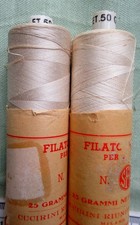2 x 25g Spools SFR Italian Cotton Thread No. 50 Lace Making Soft Cream (1)
