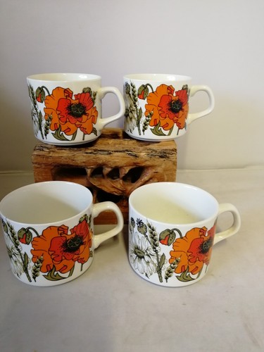 Meakin poppy cups mugs - , /